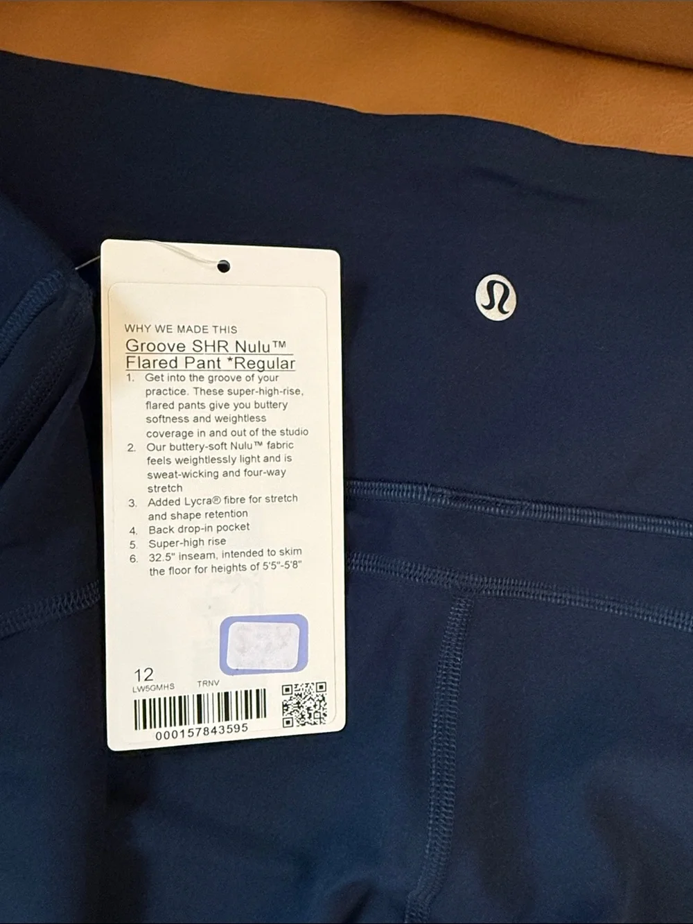 NWT Lululemon Groove Nulu High-Rise Flared Pant Sz 12 Regular True Navy Blue